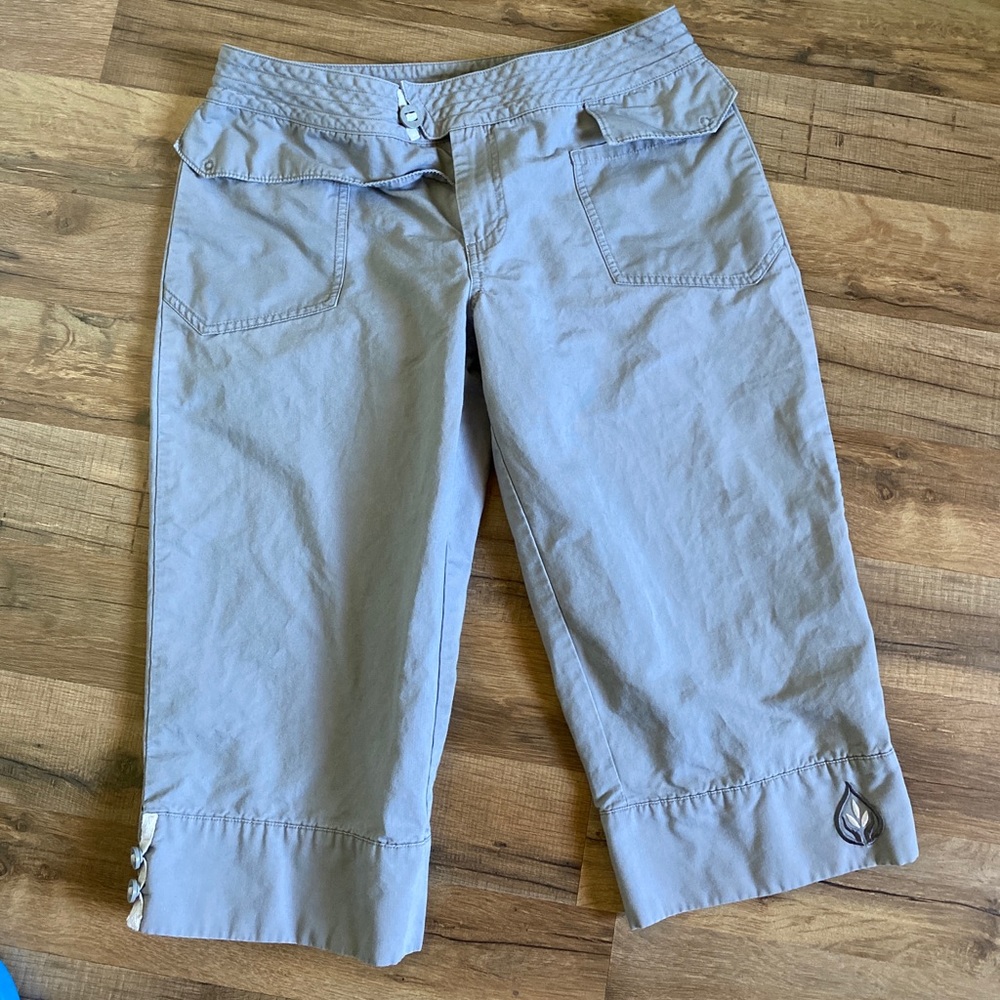 mission playground organic cotton gray capris
